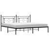 vidaXL Estructura cama sin colch&oacute;n con cabecero metal negro 200x200 cm