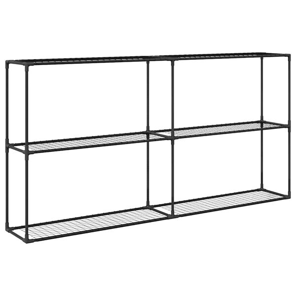 vidaXL Soporte para plantas de 3 niveles Negro 200 x 32 x 104 cm Acero