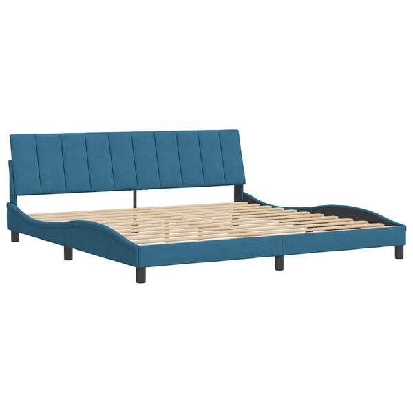 vidaXL Estructura de cama sin colch&oacute;n Hanko terciopelo azul 200x200 cm