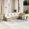 vidaXL Set sof&aacute;s de jard&iacute;n 7 piezas y cojines rat&aacute;n sint&eacute;tico beige