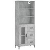 vidaXL Aparador alto madera contrachapada gris hormig&oacute;n 69,5x34x180 cm