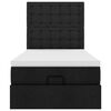 vidaXL Cama otomana con colch&oacute;n negra 90x200 cm tela
