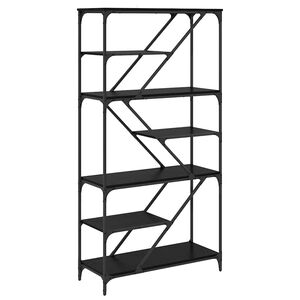 vidaXL Estante de libros Roble Negro 91 x 36 x 176 cm