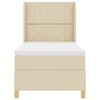vidaXL Cama tipo Box Spring con colch&oacute;n Crema 90 x 200 cm tela