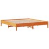 vidaXL Cama sin colch&oacute;n madera maciza de pino marr&oacute;n cera 200x200 cm