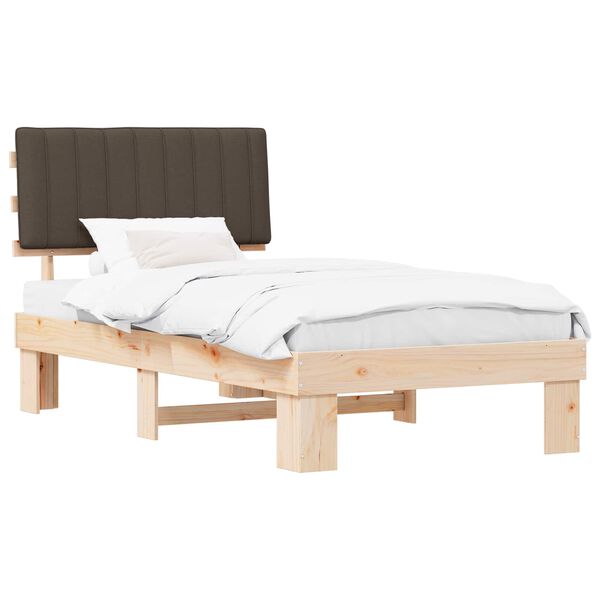 vidaXL Estructura de Cama con Cabecera Tapizada Taupé 100 x 200 cm