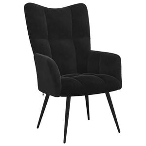 vidaXL Sill&oacute;n de relax de terciopelo negro