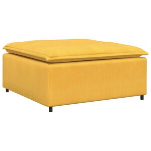 vidaXL M&oacute;dulo de sof&aacute; y reposapi&eacute;s, color amarillo claro, 100x100x48 cm