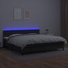 vidaXL Cama box spring colch&oacute;n y LED cuero sint&eacute;tico negro 200x200 cm