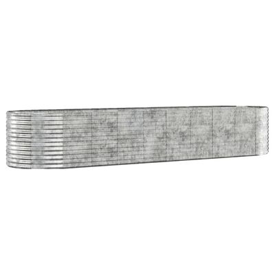 vidaXL Jardinera arriate acero recubrimiento polvo plata 396x100x68 cm