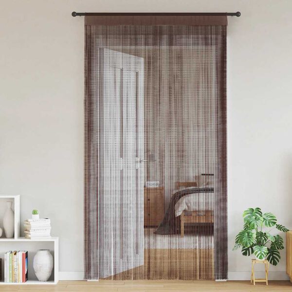 vidaXL Cortinas de flecos 2 piezas 140x250 cm marr&oacute;n