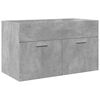 vidaXL Set muebles de ba&ntilde;o 2 piezas madera contrachapada gris hormig&oacute;n