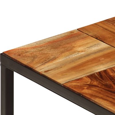 vidaXL Mesa de centro madera maciza de acacia y acero 110x60x40 cm
