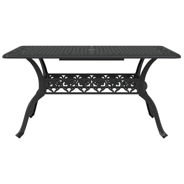 vidaXL Juego de comedor de jard&iacute;n 5 piezas aluminio fundido negro