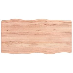 vidaXL Tablero mesa madera tratada borde natural marr&oacute;n 100x50x(2-4)cm