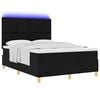 vidaXL Cama Box Spring LED con colch&oacute;n Negro 140 x 190 cm tela