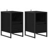 vidaXL Mesa de Noche 2 uds. Roble Negro 39,5 x 30 x 50 cm