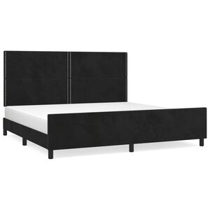 vidaXL Estructura cama sin colch&oacute;n terciopelo negro 200x200 cm