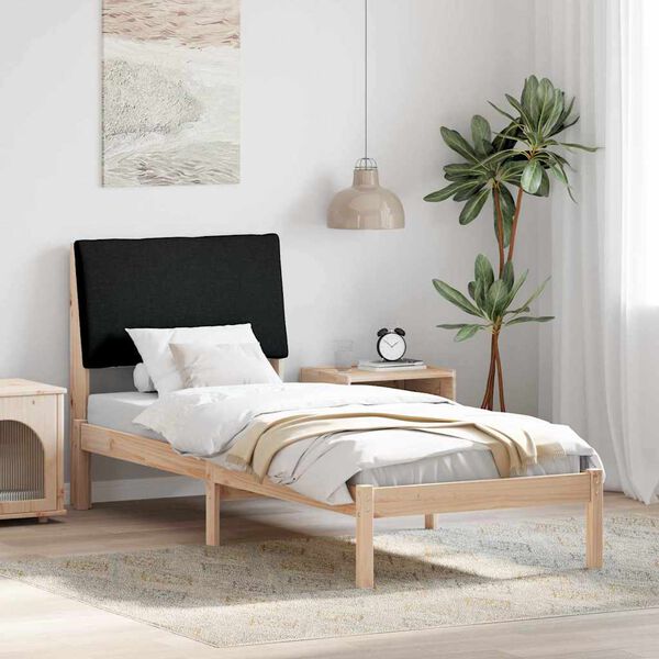 vidaXL Estructura de cama con cabecera Marrón y negro 75 x 190 cm
