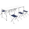 vidaXL Mesa de camping plegable ajustable con 6 taburetes 180x60 cm