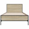 vidaXL Estructura cama madera ingeniería metal roble Sonoma 100x200 cm