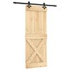 vidaXL Puerta Corredera Natural y negro 80 x 210 cm