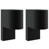 vidaXL Luz de pared exterior 2 uds. Negro 12 x 7 x 15 cm