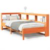vidaXL Cama con estanter&iacute;a sin colch&oacute;n madera maciza marr&oacute;n 100x200 cm
