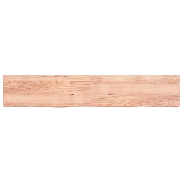 vidaXL Encimera ba&ntilde;o madera maciza tratada marr&oacute;n claro 220x40x(2-6)cm