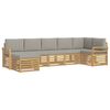vidaXL Conjunto de sof&aacute;s de exterior 7 uds. Blanco y Gris Claro