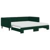vidaXL Sof&aacute; cama nido con colch&oacute;n terciopelo verde oscuro 100x200 cm