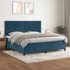 vidaXL Cama box spring con colch&oacute;n terciopelo azul oscuro 200x200 cm