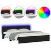 vidaXL Estructura cama LED sin colch&oacute;n cuero sint&eacute;tico negro 180x200cm