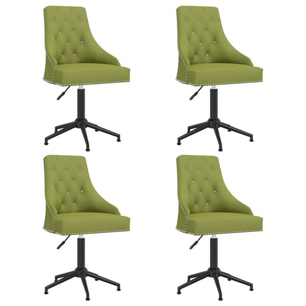 vidaXL Sillas de comedor giratorias 4 unidades terciopelo verde claro