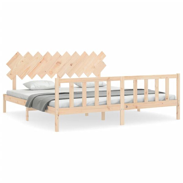 vidaXL Estructura de cama sin colch&oacute;n madera maciza de pino 200x200 cm