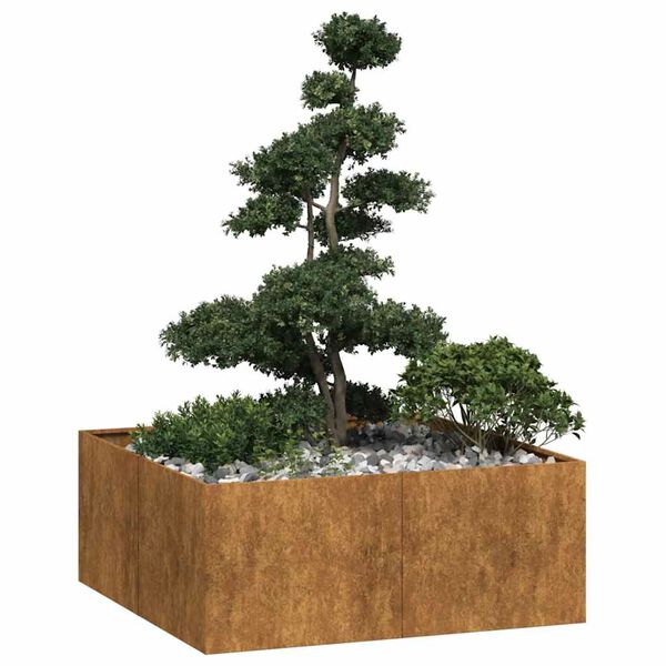 vidaXL Jardinera oxidada 100x100x40 cm acero corten