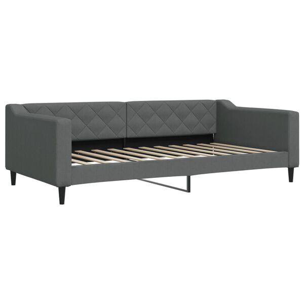 vidaXL Sof&aacute; cama sin colch&oacute;n tela gris oscuro 100x200 cm