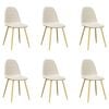 vidaXL Sillas de comedor 6 unidades terciopelo blanco crema