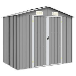 vidaXL Cobertizo de jard&iacute;n acero galvanizado gris 205x129x183 cm