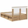 vidaXL Estructura de cama con cabecera Roble Artesanal 120 x 200 cm