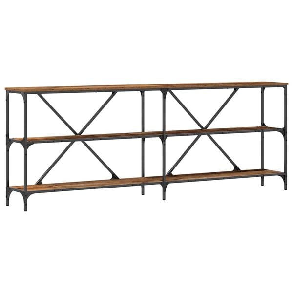 vidaXL Mesa Consola Madera vieja 200 x 30 x 75 cm Madera de ingenier&iacute;a