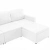 vidaXL Sofá cama modular de 3 plazas de cuero sintético blanco