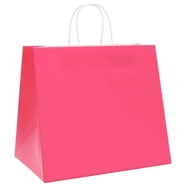 vidaXL Bolsas de papel con asas 250 uds rosa 32x22x28 cm