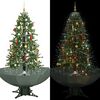 vidaXL &Aacute;rbol de Navidad con nieve con base en paraguas verde 170 cm