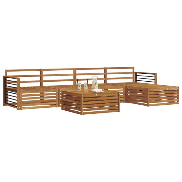 vidaXL Conjunto de sof&aacute;s de exterior 6 pcs Natural