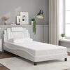 vidaXL Estructura de cama Viana sin colch&oacute;n cuero sint&eacute;tico blanco 100x203cm