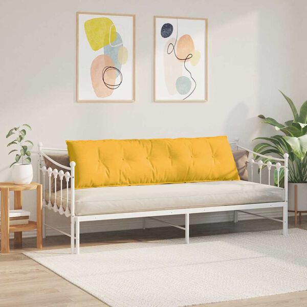vidaXL Coj&iacute;n de Espalda Amarillo Claro 180 x 50 cm Tela de pana
