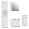 vidaXL Juego de muebles de ba&ntilde;o 4 piezas madera contrachapada blanco