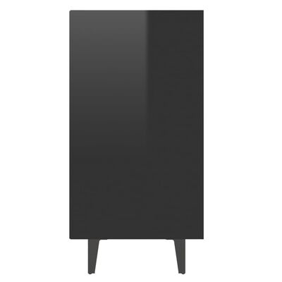 vidaXL Aparador de madera contrachapada negro brillante 103,5x35x70 cm