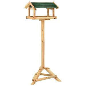 vidaXL Comedero para p&aacute;jaros con soporte madera de abeto 37x28x100 cm